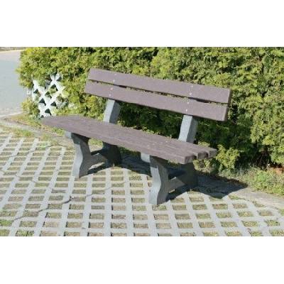 TRANSFORM TRAPLAST Plastová lavice 1,5m / 41cm, Šedá + Hnědá "Sára"