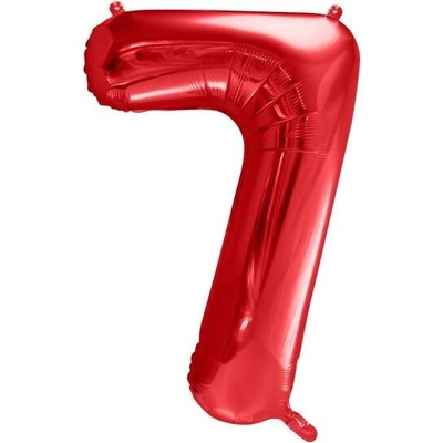 PartyDeco Fóliový balón číslo 7 červený 86 cm
