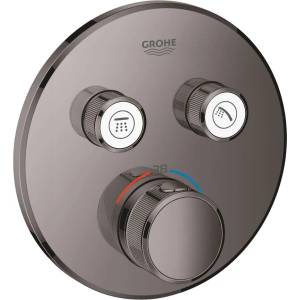 GROHE Grohtherm SmartControl - Вграден термостатен смесител за душ, 2 крана, Hard Graphite 29119A00 (29119A00)