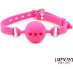 LateToBed BDSM Line Breathable Silicone Ball Gag Size M Ball 4.5cm Pink