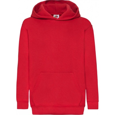 Mikina detská s kapucňou Fruit of the Loom 280 červená