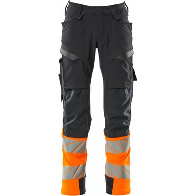 MASCOT ACCELERATE SAFE 19179-511-01014 Reflexné bezpečnostné nohavice HI-VIS reflexná oranžová / tmavomodrá, klasická veľkosť