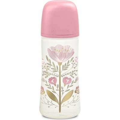 Suavinex dojčenská fľaša Premium Gold fyziologický cumlík SX ružová 360 ml