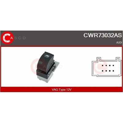 Spínač elektrického otvárania okien CASCO CWR73032AS
