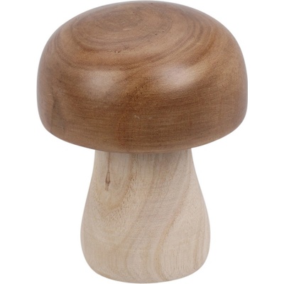 Home Styling Collection Dřevěná figurka houbička, 15 cm hnědá