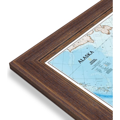 National Geographic Aljaška (Alaska) - nástěnná mapa 103 x 77 cm Varianta: mapa v dřevěném rámu, Provedení: Volta