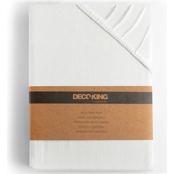DecoKing bavlna jersey prostěradlo s gumou Amber bílé 180-200x200x30