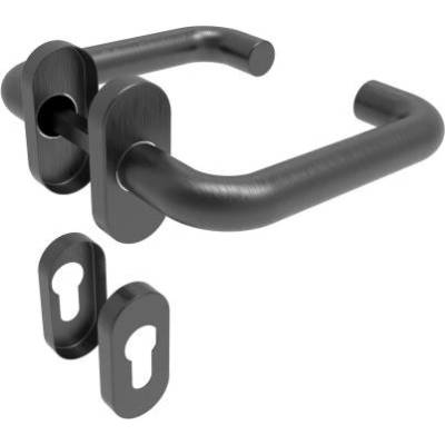 Umakov Kľučka so štítkom - pár, AISI 304, K320 D8/03-BLACK