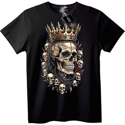 NOONEBRAND Тениска Коронован Черепен Крал - 2XL, Black