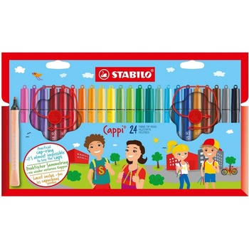 STABILO Комплект флумастери, Stabilo, Cappi ST168/24-4, 24 цвята (ST168/24-4)