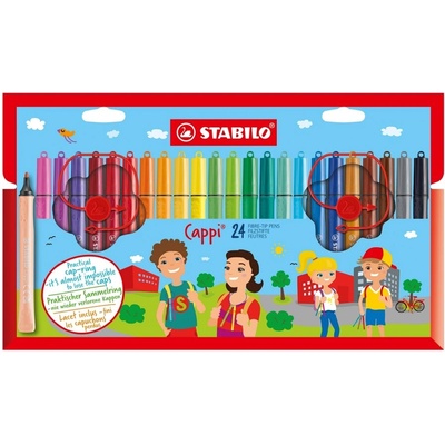 STABILO Комплект флумастери, Stabilo, Cappi ST168/24-4, 24 цвята (ST168/24-4)