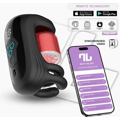 INTOYOU App Series Torky Compressing Rotating Masturbator with App Black