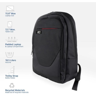 ACT Раница за лаптоп ACT Suburb, 15.6", 18.5L, Черна - AC8565 (AC8565)