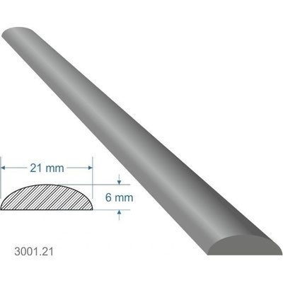 Pásovina oblá D, 21 x 6 x 2000 mm, měkká, cena za KUS (2m)