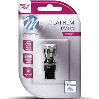 m-tech LED W21W T20 14x2835SMD CANBUS White крушка к-т (LB822W-01B)