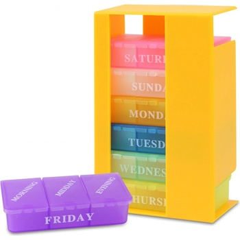 HomePRO AG424B Týždenný dávkovač na lieky, viacfarebný