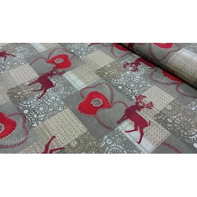 Vianočná dekoračná látka TRICOT šírka 140 cm