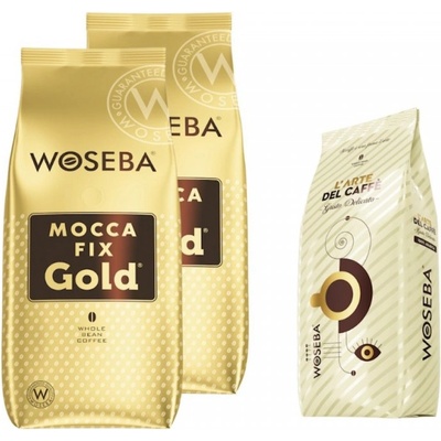 WOSEBA Mocca Fix Gold кафе на зърна 2 кг + подарък Gusto Delicato кафе на зърна