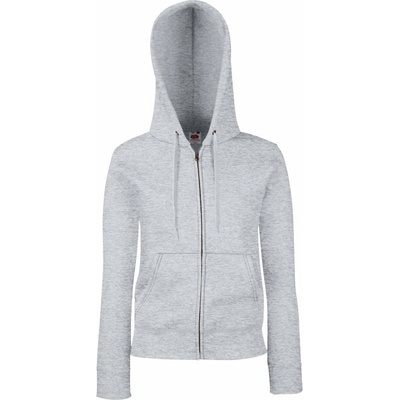 Fruit of the Loom mikina se zipem a kapucí prodloužená Tmavý melír 62 118 0