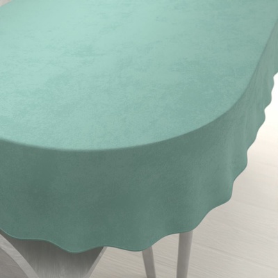 Biante Veľký zamatový oválny obrus Velvet Premium SVP-048 Pastelová ľadovo zelená 220x260 cm