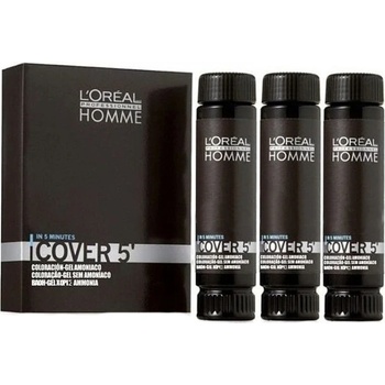 L'Oréal Homme Cover 5 barva na vlasy No. 3 dunkelbraun Color Gel Ammoniak-Free 3 x 50 ml