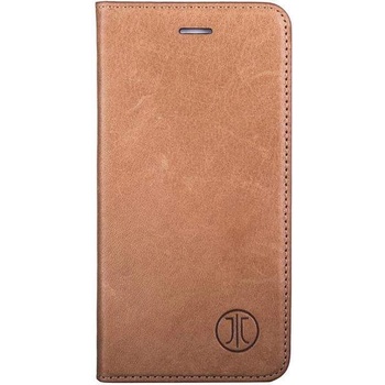 JT BERLIN LeatherBook Magic Case - хоризонтален кожен (естествена кожа) калъф тип портфейл за iPhone SE (2020), iPhone 8, iPhone 7 (кафяв)