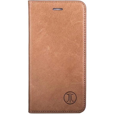 JT BERLIN LeatherBook Magic Case - хоризонтален кожен (естествена кожа) калъф тип портфейл за iPhone SE (2020), iPhone 8, iPhone 7 (кафяв)