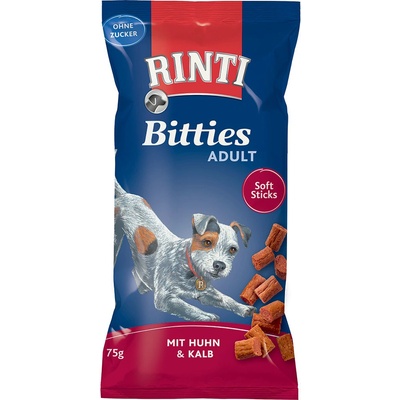 RINTI Bitties Adult kuřecí a telecí 8 x 75 g