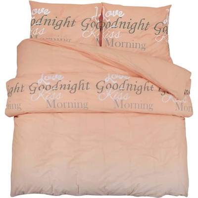 Комплект спално бельо, розово, 140x200 см, памук