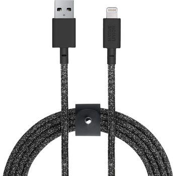 Native Union Belt Cable XL Lightning - здрав плетен кабел за устройства с Lightning порт (черен) (300 см)