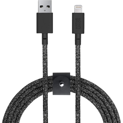 Native Union Belt Cable XL Lightning - здрав плетен кабел за устройства с Lightning порт (черен) (300 см)