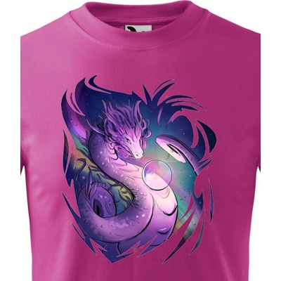 dětské tričko Magický drak purpurová