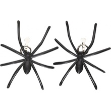 Černé plastové náušnice s pavouky pár