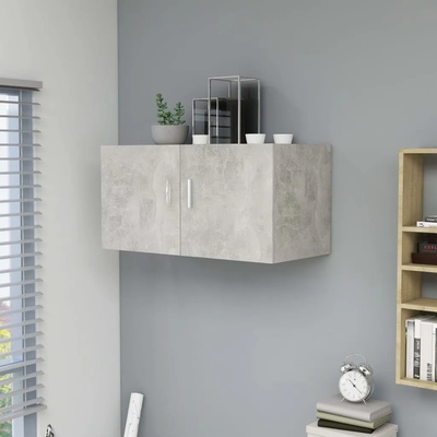 vidaXL Шкаф за стена, бетонно сиво, 80x39x40 см, ПДЧ (802799)