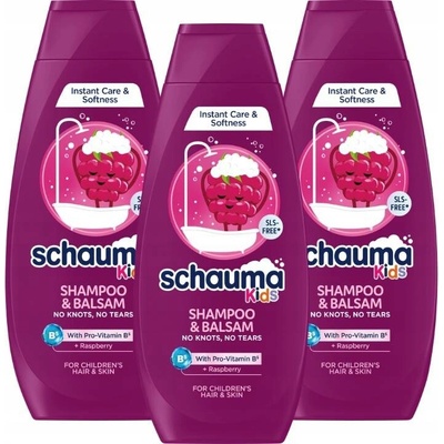 Schauma Kids Šampon a kondicionér 2 v 1 s malinovým extraktem 400 ml