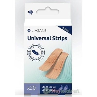 LIVSANE Náplasť Univerzálna Klasik, 2 veľkosti 20 ks