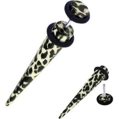 Šperky eshop akrylový expander do ucha leopardí vzor PC32.05