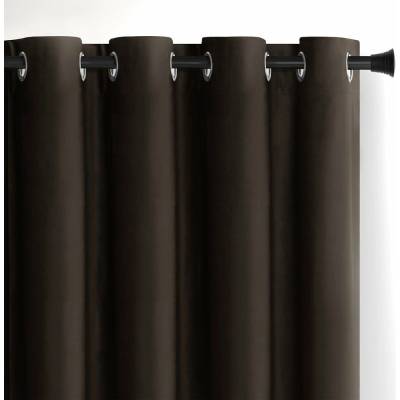 Hnedý zamatový dimout záves 140x270 cm Eyelets – Restilo