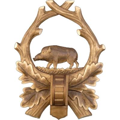 Dřevo Novák podložka pod trofej řezbovaná, Černá zvěř č. 137 Barva: hnědá,