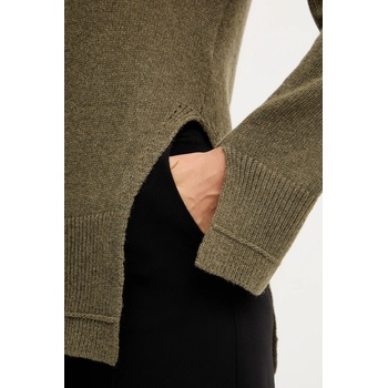 Simona Corsellini Пуловер с вълна Simona Corsellini в зелено от лека материя с поло A25CPMGP08S1 (A25CPMGP08S1)