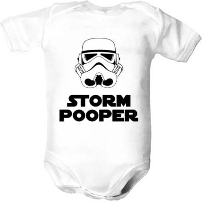 T shock Dětské body s potlačou Storm Pooper body dětské Bílá