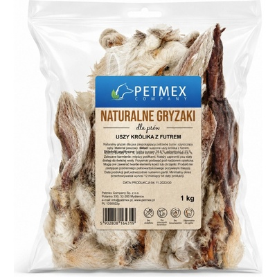 PETMEX králičí uši se srstí Mono 1kg