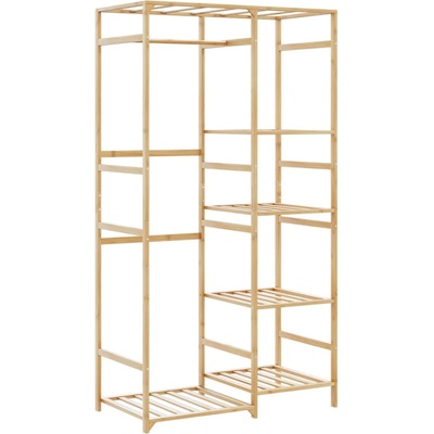 vidaXL Закачалка за дрехи с рафтове 100x50x184, 5 см, бамбук (4008920)