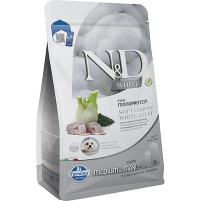 N&D White Dog Grain Free Sea Bass Spirulina & Fennel Puppy Medium & Maxi 2 kg