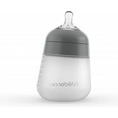Nanobébé silikonová láhev Flexy šedá 270 ml