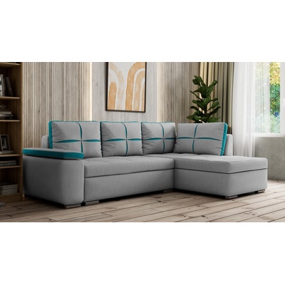 Холна гарнитура Бергамо светлосив и тюркоаз