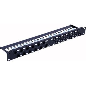 TECHLY I-PP 24-RU-C6ATSL Патч панел 24x Keystone RJ45 Cat6a UTP, 1U, ъглови портове (I-PP 24-RU-C6ATSL)