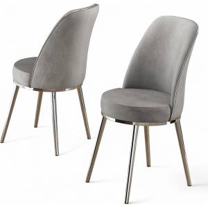 ASG Трапезни столове vento grey комплект 2 бр. сиво/хром (8684283520435)
