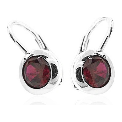 Zlatnictví Zlatíčko zlaté náušnice se syntetickými rubíny 050.00068