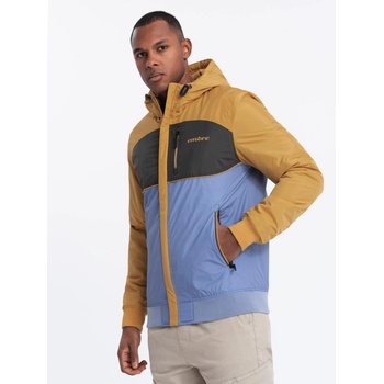 Ombre Clothing Мъжко леко цветно спортно яке с полар синьо Ombre Clothing Ombre Clothing | Sin | МЪЖЕ | S